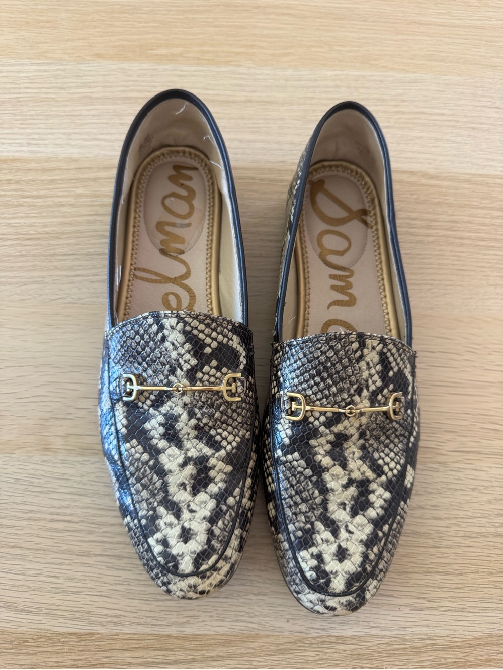 Sam Edelman "Loraine" Snake Print Loafers - Women's Size 9.5M